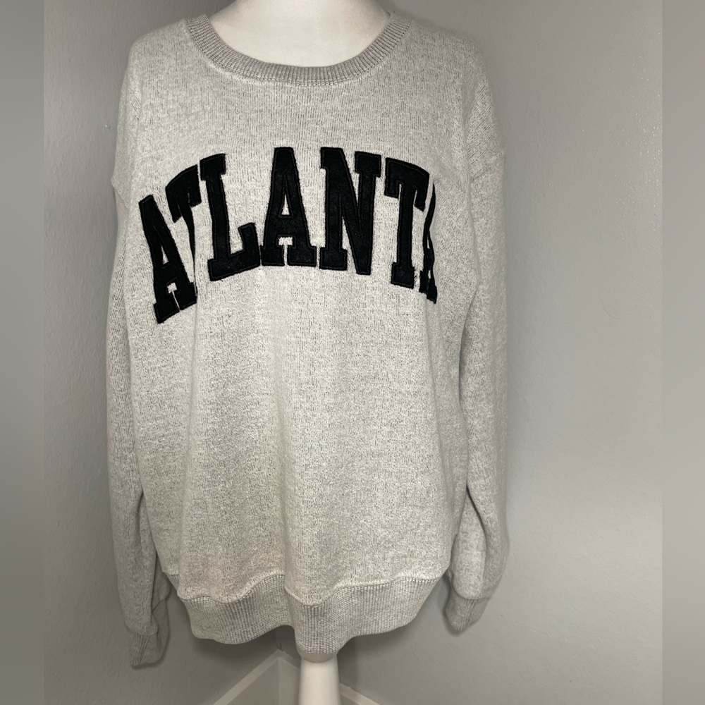 NEW YORK POPULAR Gray Mock Neck Sweatshirt Atlanta Size Large